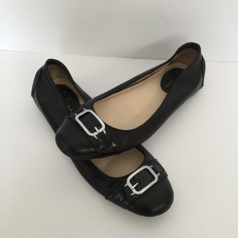 Cole Haan Womens Leather Buckle Slip 9B Shoes Brwn